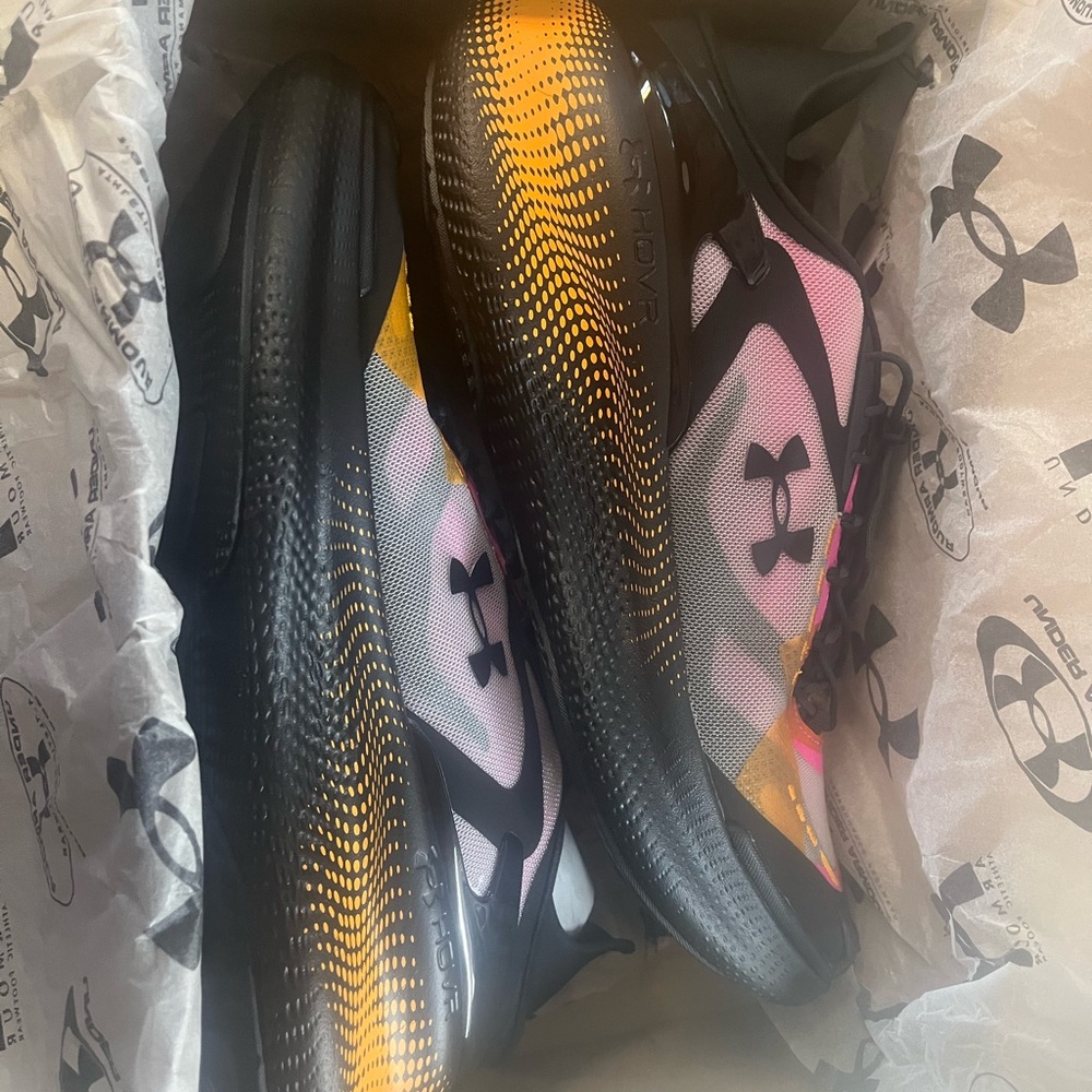 Under Armour Black and Pink Sneakers with Orange Detail